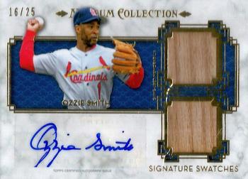 2014 Topps Museum Collection - Single Player Signature Swatches Dual Relic Autographs Gold #SSD-OS Ozzie Smith Front
