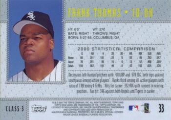 2001 Topps Gold Label - Class 3 #33 Frank Thomas Back