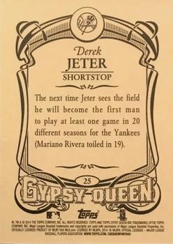 2014 Topps Gypsy Queen - Framed White #25 Derek Jeter Back
