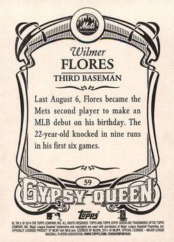 2014 Topps Gypsy Queen - Framed White #59 Wilmer Flores Back