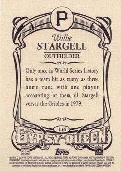 2014 Topps Gypsy Queen - Framed White #136 Willie Stargell Back