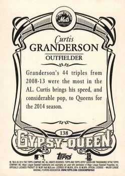2014 Topps Gypsy Queen - Framed White #138 Curtis Granderson Back