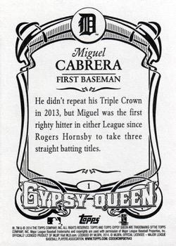 2014 Topps Gypsy Queen - Framed White #1 Miguel Cabrera Back