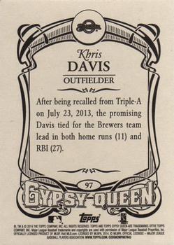 2014 Topps Gypsy Queen - Framed White #97 Khris Davis Back