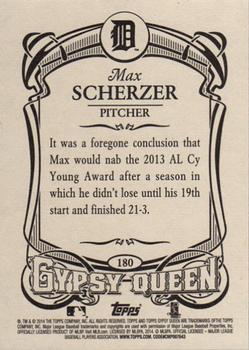 2014 Topps Gypsy Queen - Framed White #180 Max Scherzer Back