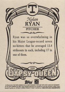 2014 Topps Gypsy Queen - Framed White #225 Nolan Ryan Back