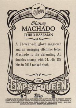 2014 Topps Gypsy Queen - Framed White #280 Manny Machado Back