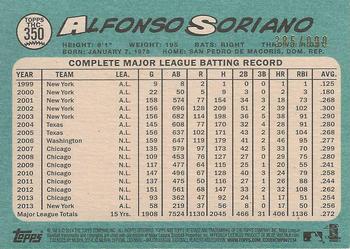 2014 Topps Heritage - Chrome Refractors #THC-350 Alfonso Soriano Back