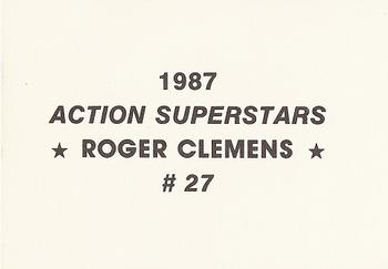 1987 Action Superstars (unlicensed) #27 Roger Clemens Back