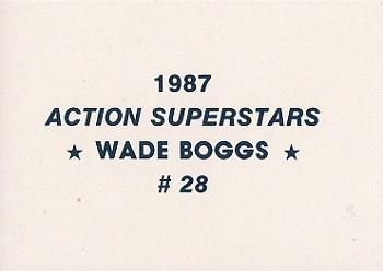 1987 Action Superstars (unlicensed) #28 Wade Boggs Back