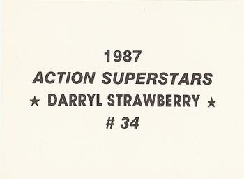 1987 Action Superstars (unlicensed) #34 Darryl Strawberry Back