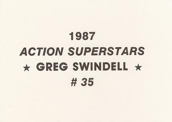 1987 Action Superstars (unlicensed) #35 Greg Swindell Back