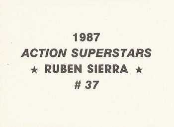 1987 Action Superstars (unlicensed) #37 Ruben Sierra Back