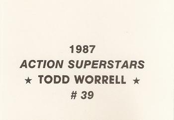 1987 Action Superstars (unlicensed) #39 Todd Worrell Back