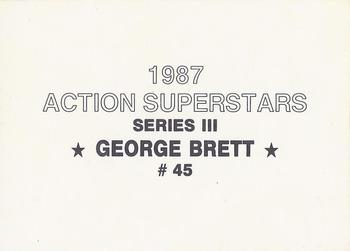 1987 Action Superstars (unlicensed) #45 George Brett Back