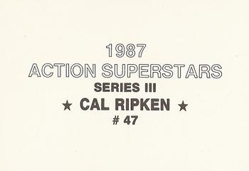 1987 Action Superstars (unlicensed) #47 Cal Ripken Back