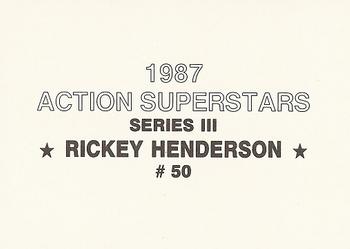 1987 Action Superstars (unlicensed) #50 Rickey Henderson Back