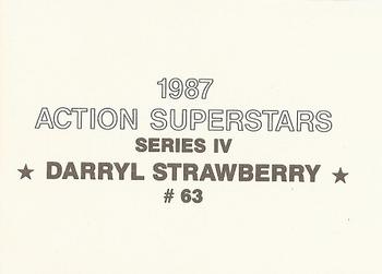 1987 Action Superstars (unlicensed) #63 Darryl Strawberry Back