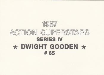 1987 Action Superstars (unlicensed) #65 Dwight Gooden Back