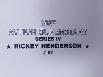 1987 Action Superstars (unlicensed) #67 Rickey Henderson Back