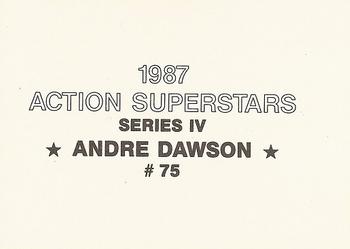 1987 Action Superstars (unlicensed) #75 Andre Dawson Back