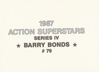 1987 Action Superstars (unlicensed) #79 Barry Bonds Back