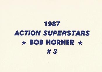 1987 Action Superstars (unlicensed) #3 Bob Horner Back