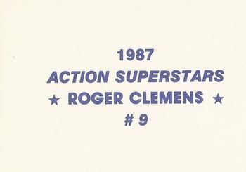 1987 Action Superstars (unlicensed) #9 Roger Clemens Back