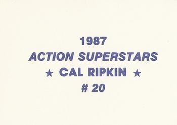 1987 Action Superstars (unlicensed) #20 Cal Ripken Back