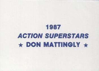 1987 Action Superstars (unlicensed) #NNO Don Mattingly Back