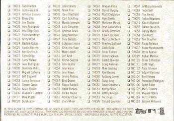 2004 Topps Heritage - Checklists #3 Checklist: 393-475 and Inserts Back