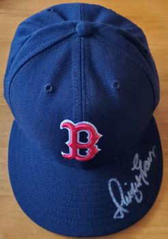 2001 Fleer Boston Red Sox 100th Anniversary - Autographed New Era 5150 Red Sox Caps #NNO Dwight Evans Front