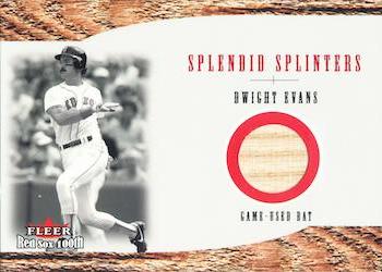 2001 Fleer Boston Red Sox 100th Anniversary - Splendid Splinters Game-Used Bats #NNO Dwight Evans Front