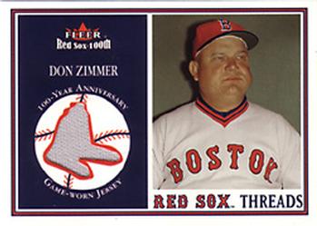 2001 Fleer Boston Red Sox 100th Anniversary - Red Sox Threads #NNO Don Zimmer Front