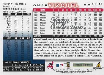 1998 Score Cleveland Indians #5 Omar Vizquel Back