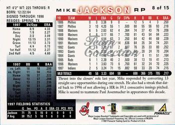 1998 Score Cleveland Indians #8 Mike Jackson Back