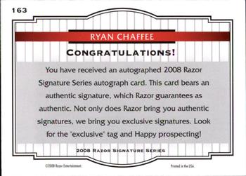2008 Razor Signature Series #163 Ryan Chaffee Back