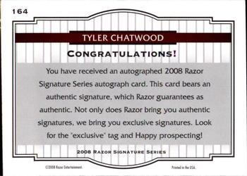 2008 Razor Signature Series #164 Tyler Chatwood Back