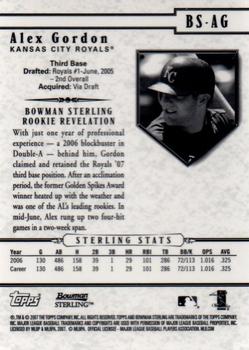 2007 Bowman Sterling #BS-AG Alex Gordon Back