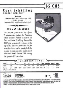 2007 Bowman Sterling #BS-CMS Curt Schilling Back