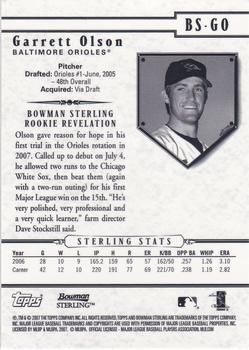 2007 Bowman Sterling #BS-GO Garrett Olson Back