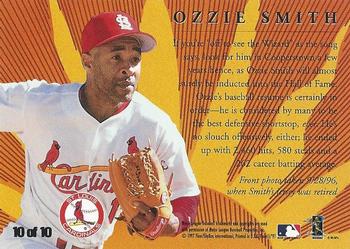1997 Fleer - Golden Memories #10 Ozzie Smith Back