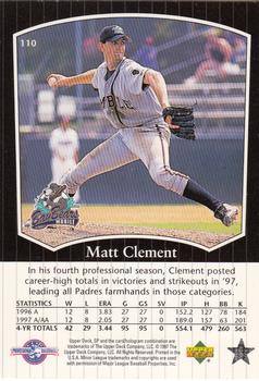 1998 SP Top Prospects #110 Matt Clement Back