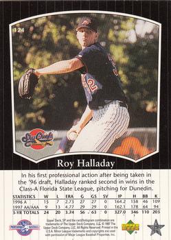 1998 SP Top Prospects #124 Roy Halladay Back