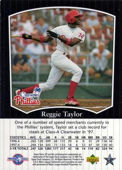 1998 SP Top Prospects #96 Reggie Taylor Back