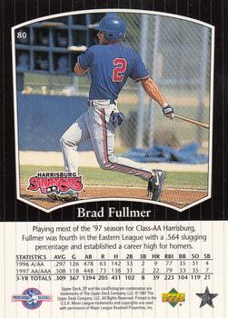 1998 SP Top Prospects #80 Brad Fullmer Back