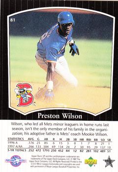 1998 SP Top Prospects #81 Preston Wilson Back
