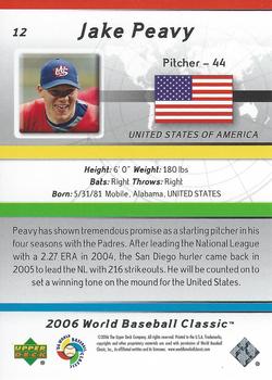 2006 Upper Deck World Baseball Classic Box Set #12 Jake Peavy Back