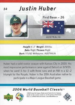 2006 Upper Deck World Baseball Classic Box Set #14 Justin Huber Back