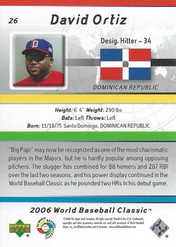 2006 Upper Deck World Baseball Classic Box Set #26 David Ortiz Back